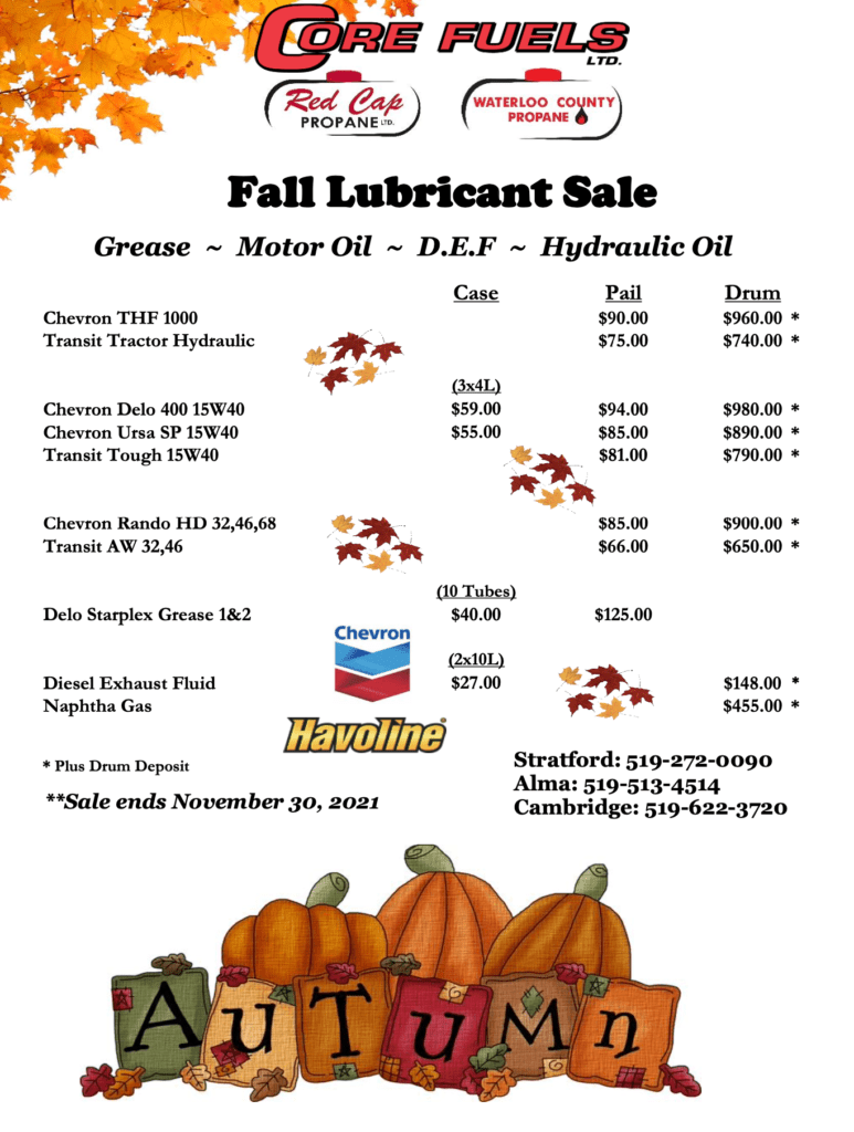 Core October Fall 2021 Lubricant Sale